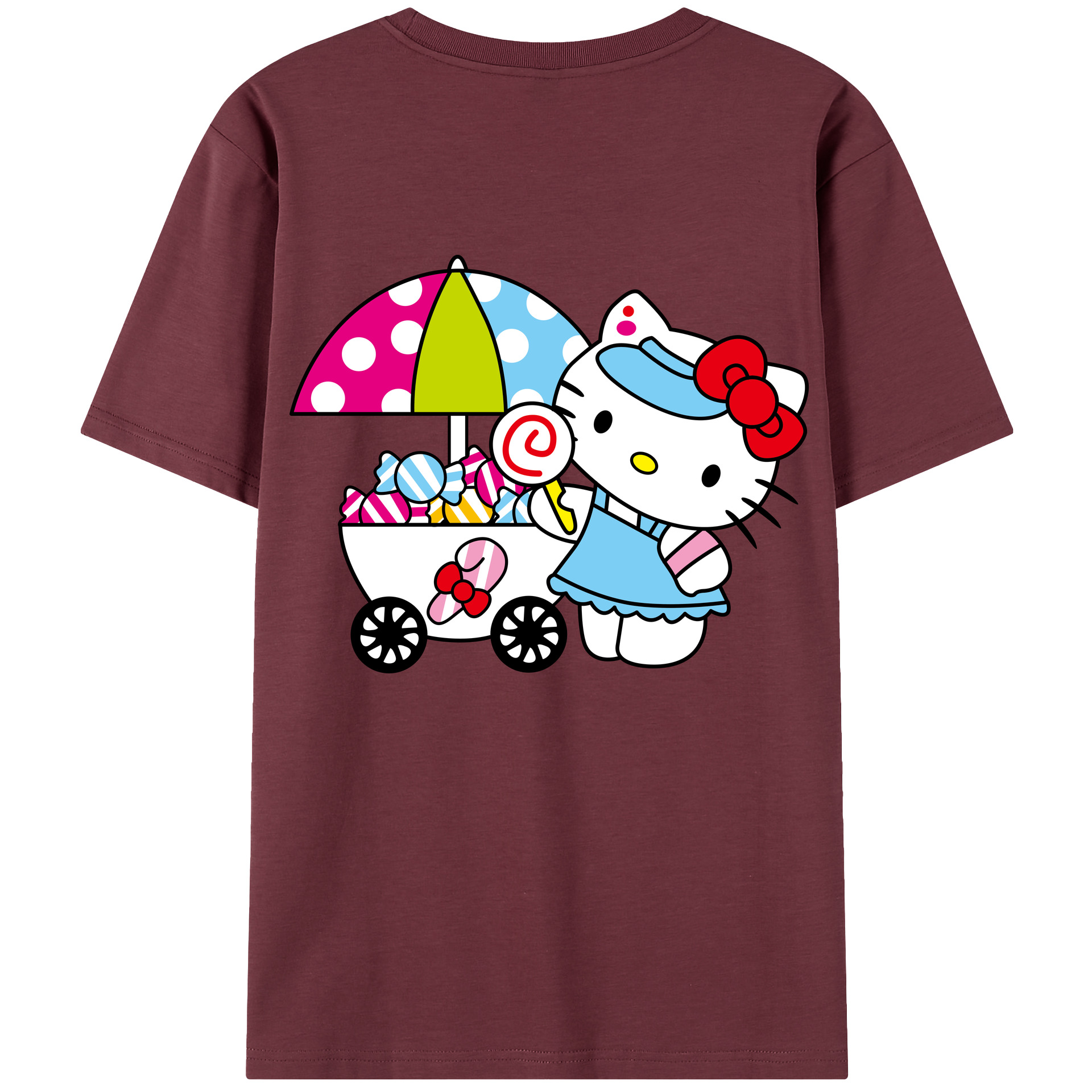 （画像用） Hello Kitty ハローキティ 綿100％半袖Tシャツ（背面プリント）
